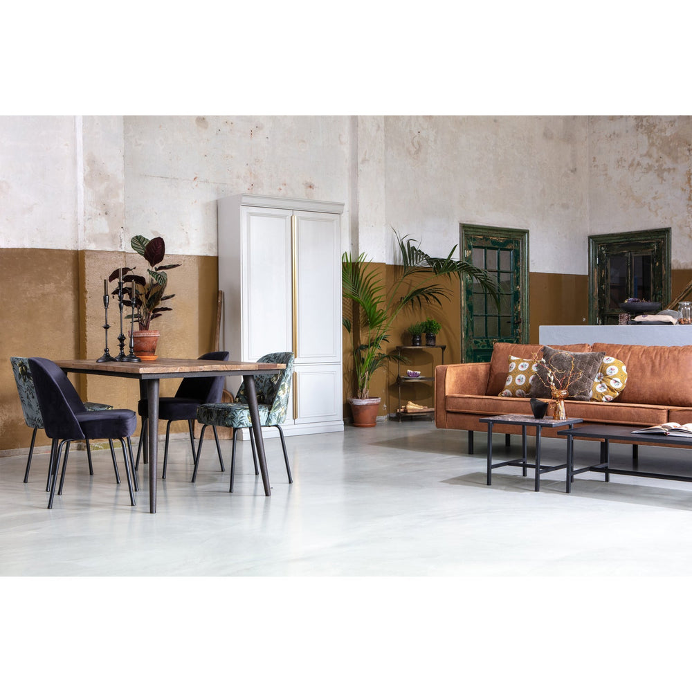 Dining Chair VOGUE, velvet, grey with floral pattern