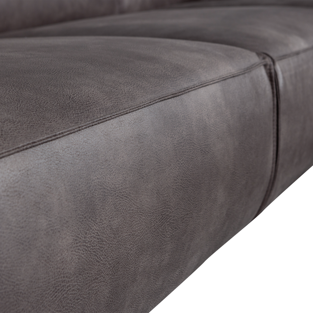 Sofa STATEMENT 3-vietė 230 cm eko oda tamsiai pilka