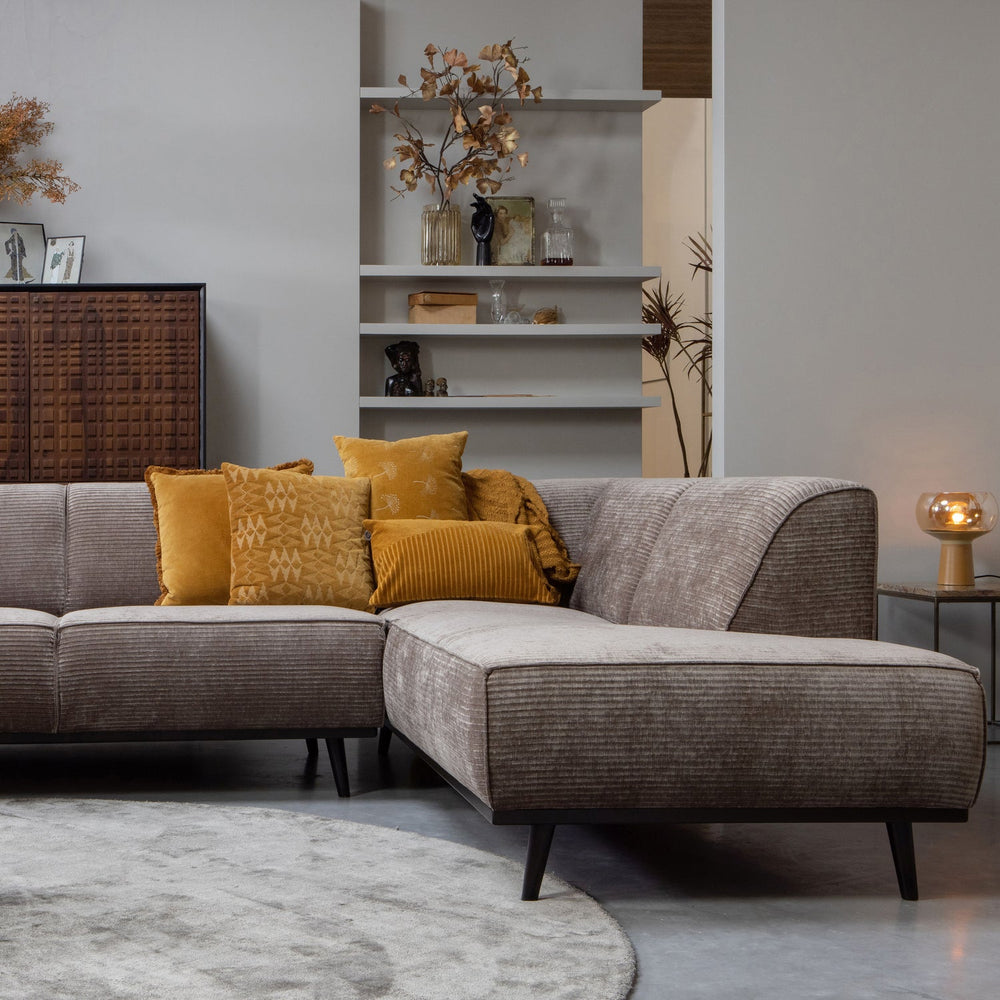 Kampinė sofa STATEMENT dešinioji, reljefinė taupe
