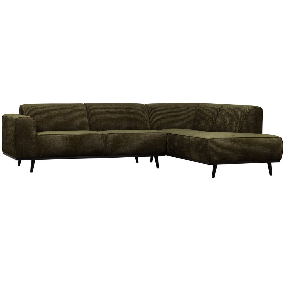 Kampinė sofa STATEMENT dešinioji, reljefinė šilta žalia