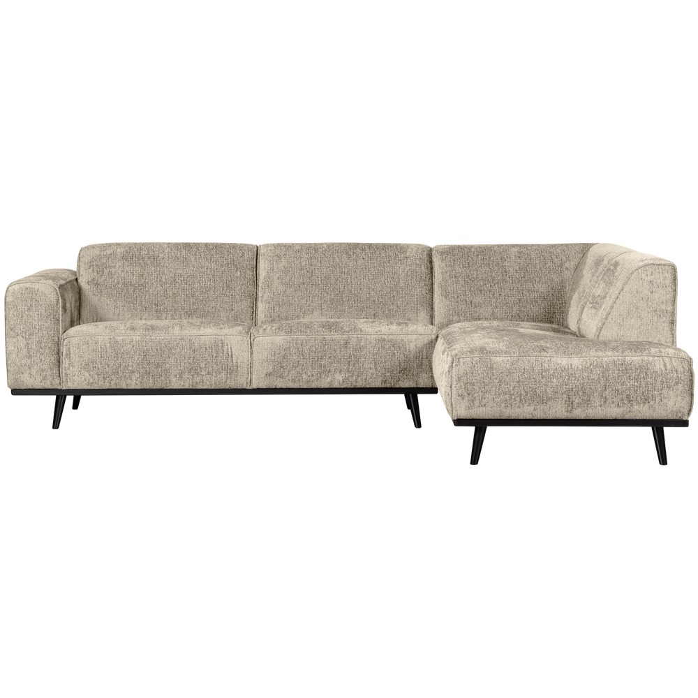 Kampinė sofa STATEMENT dešinioji, struktūrinis veliūras kviečių laukas