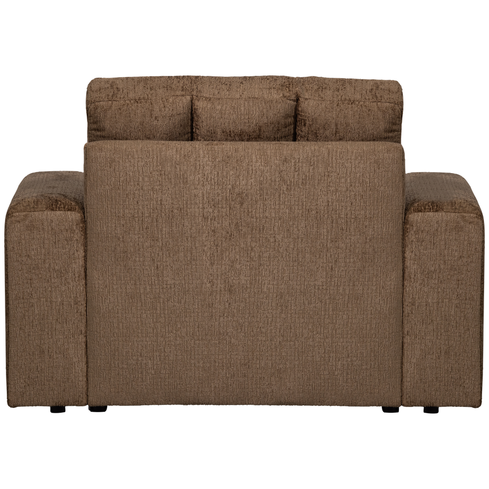 Armchair SECOND DATE, structured velour Brass