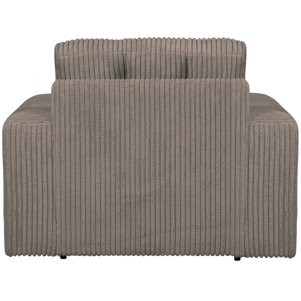 Armchair SECOND DATE, ribbed fabric Mud