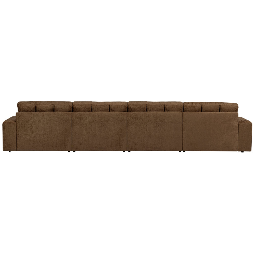 4-seater sofa SECOND DATE, textured velvet, brass