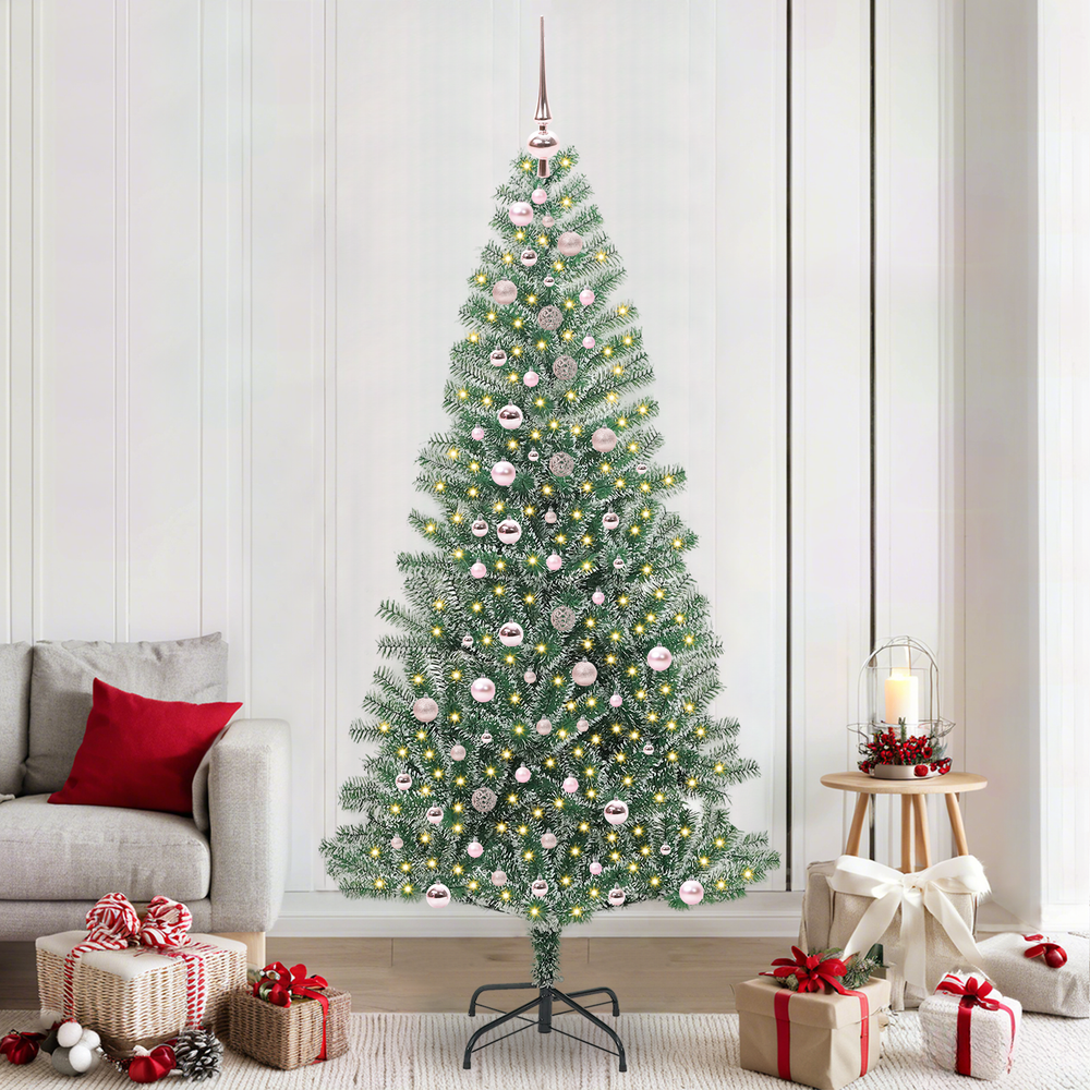 Artificial Christmas Tree HOLLOW STAR, With Snow and LED Light with 300 LEDs 240 cm.