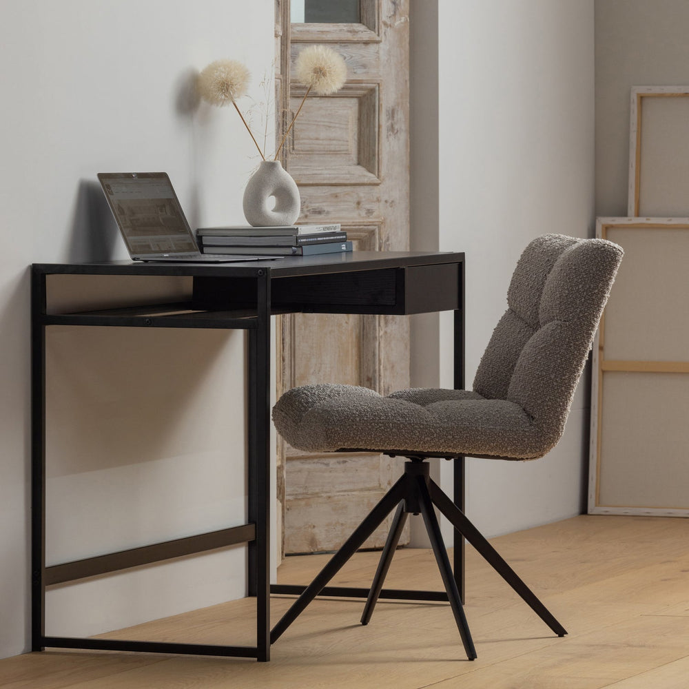 Valgomojo kėdė VINNY, besisukanti, smėlio spalvos boucle