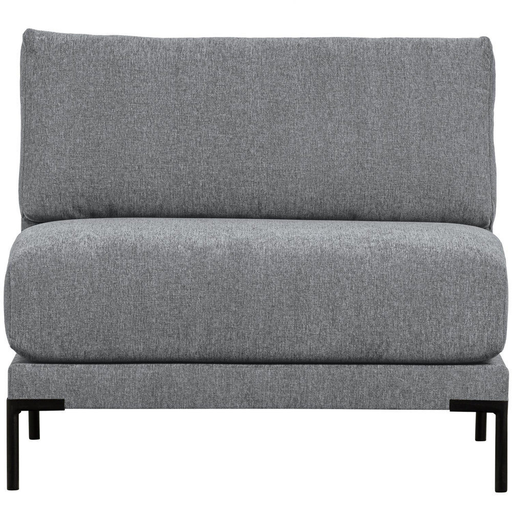 Two-seater module COUPLE, velour, denim melange