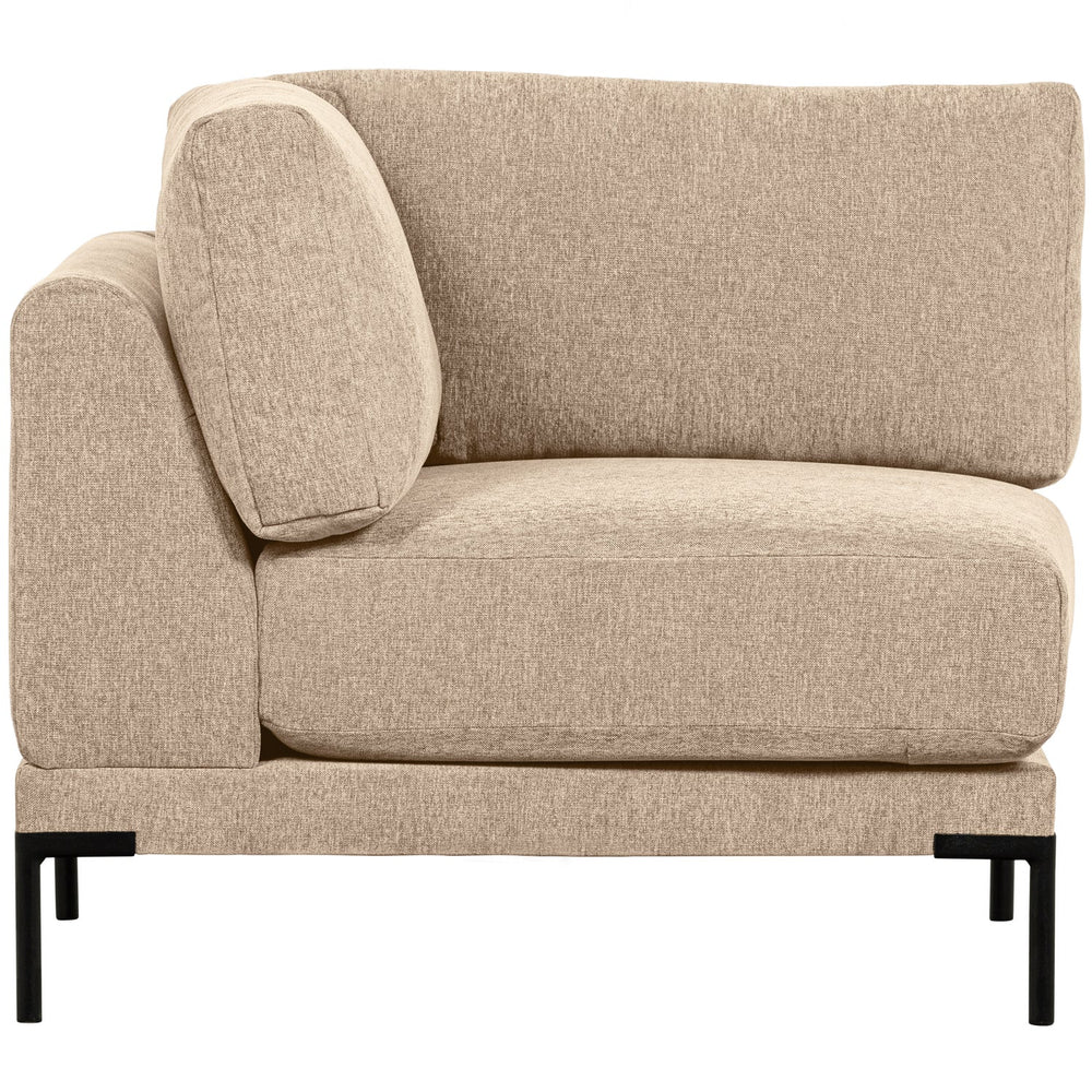 Corner unit COUPLE, velour, natural melange