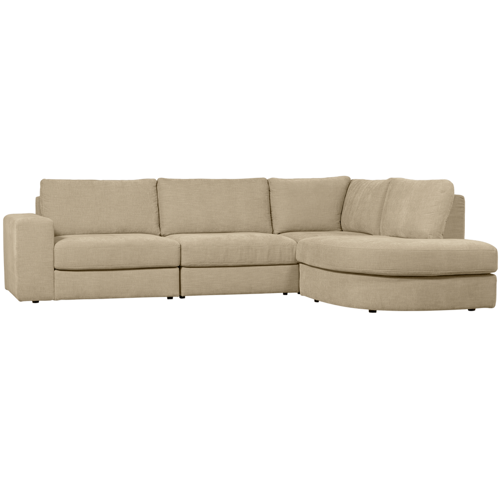 Corner sofa FAMILY, rounded right, sand