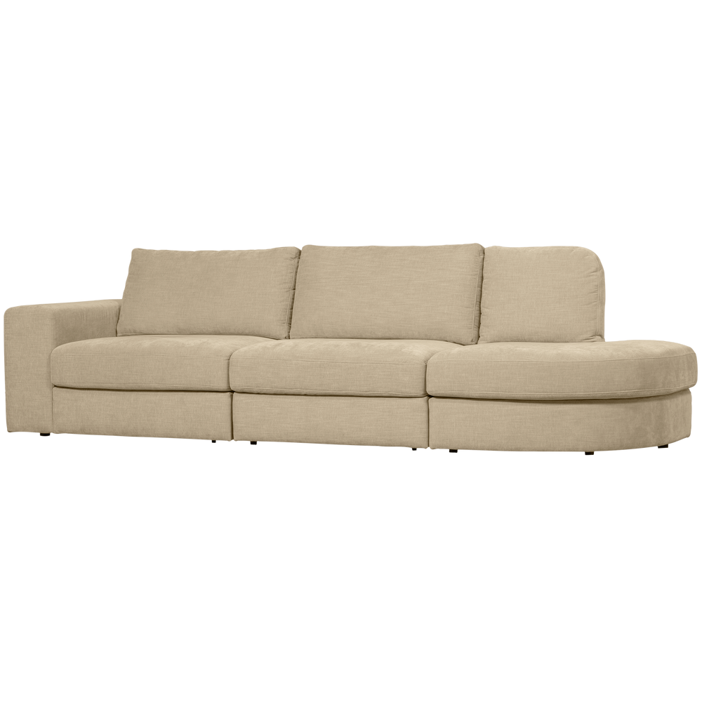 2 FAMILY, 5-seater sofa, rounded right corner, beige