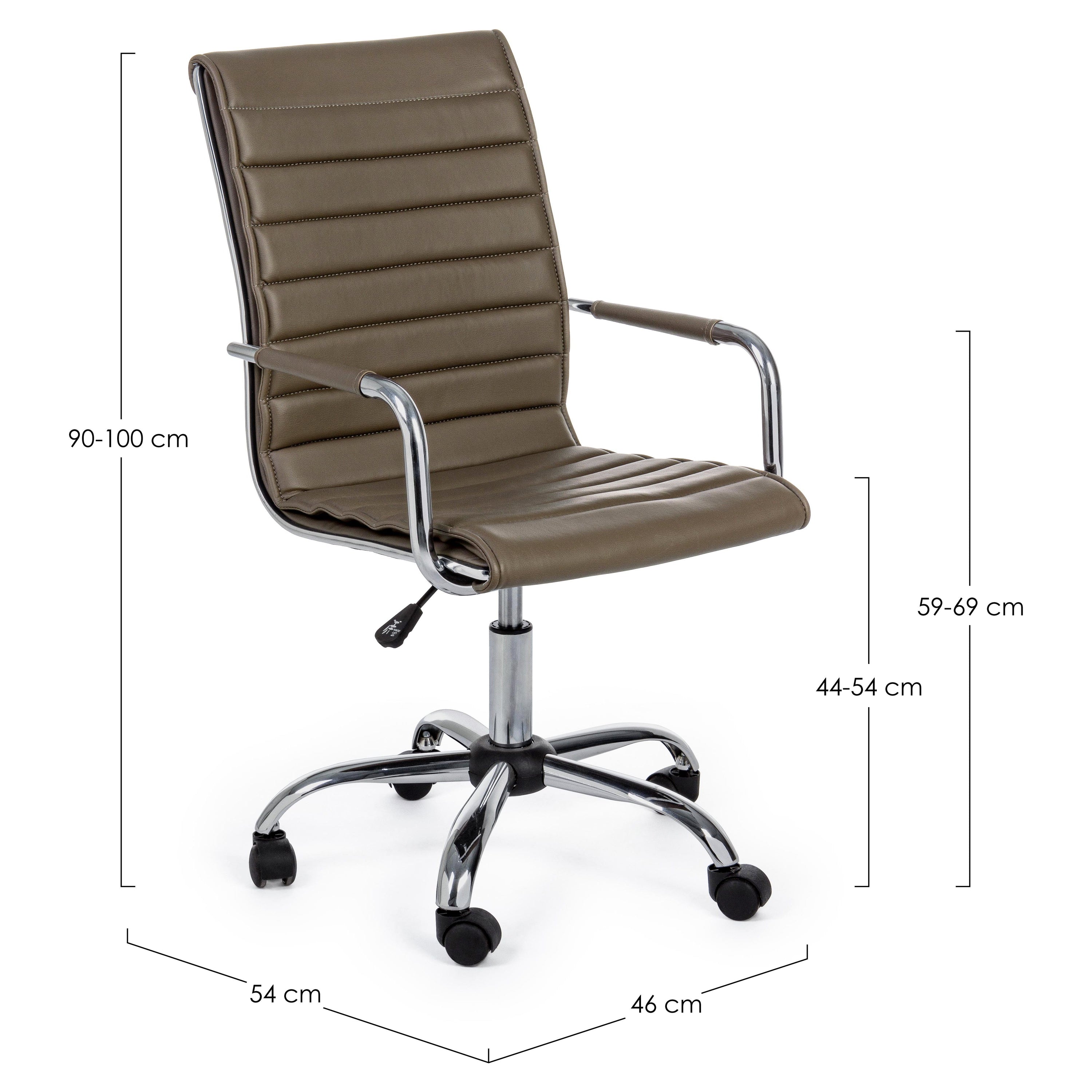 PERTH biuro kėdė su ratukais, dirbtinė oda, ruda spalva