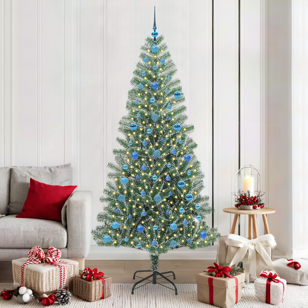 Artificial Christmas Tree SNOW NORDIC, With Snow and LED Light with 300 LEDs 210 cm.