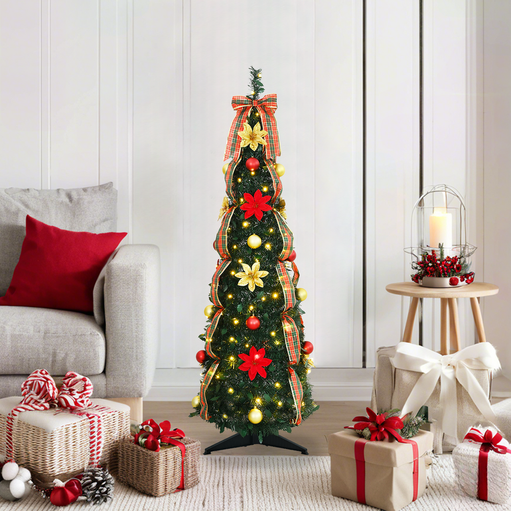 Artificial Christmas Tree CRYSTAL POLAR, with 50 LED Stand Green 120 cm.