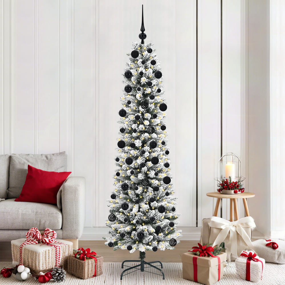 Artificial Christmas tree GROVE DREAM, with 300 LED lights, Green and white 210 cm.