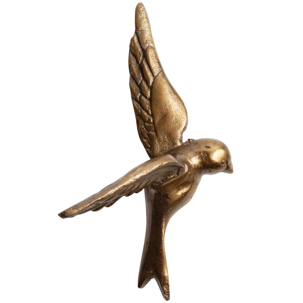 Wall decoration AVALER TOO, set of 3 birds, brass colour