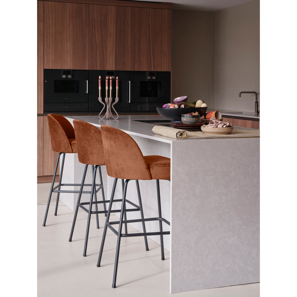 Baro kėdė VOGUE 80 cm, veliūras, ruda spalva