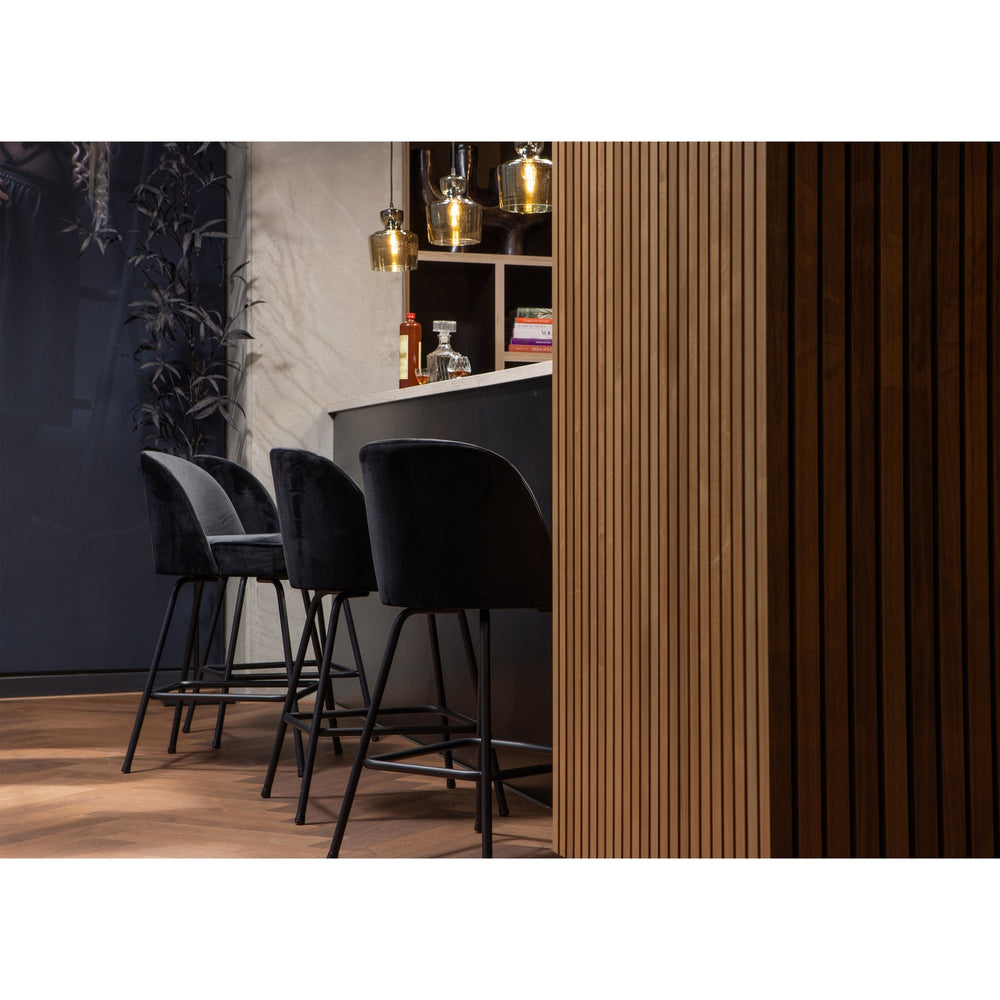 Baro kėdė VOGUE 65 cm. juodas veliūras