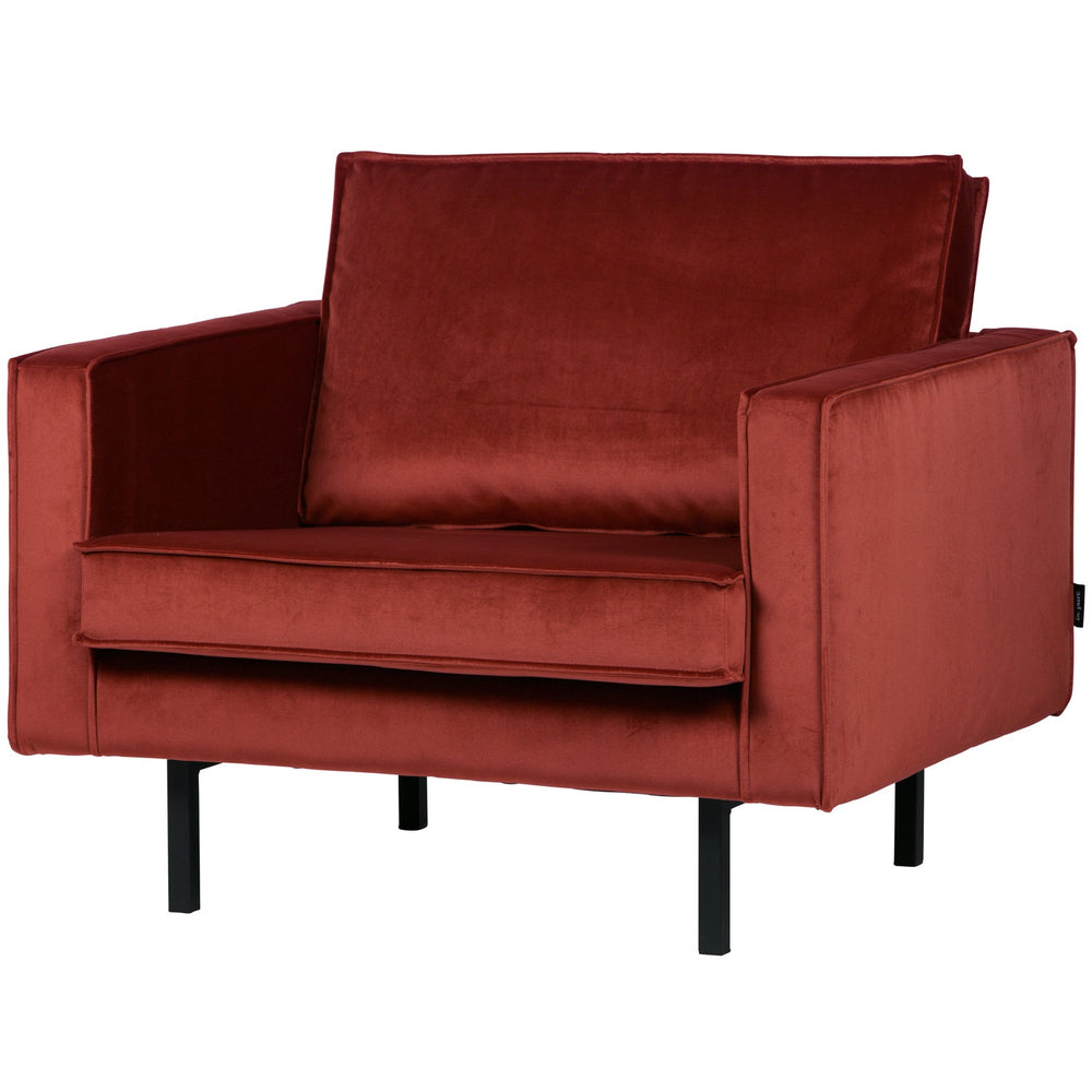 Armchair RODEO, velvet fabric, Chestnut color