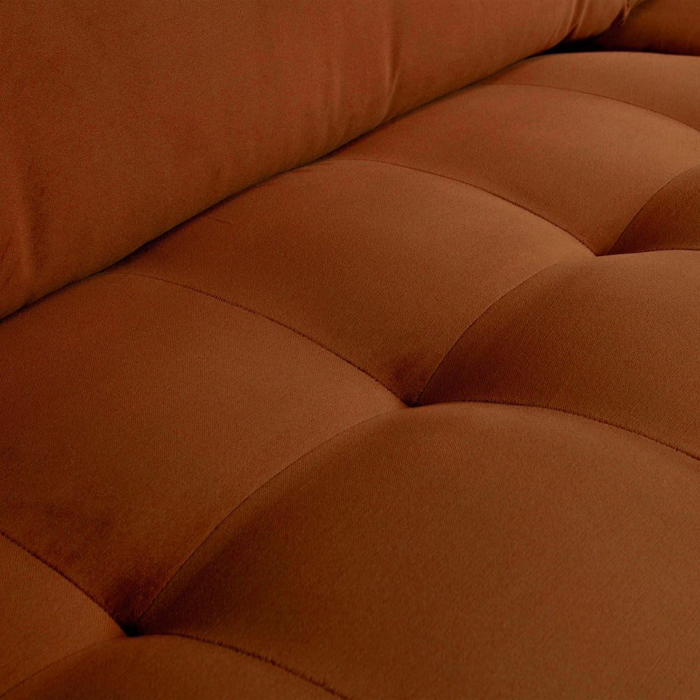 RODEO classic sofa, 2.5-seater, velvet, rust