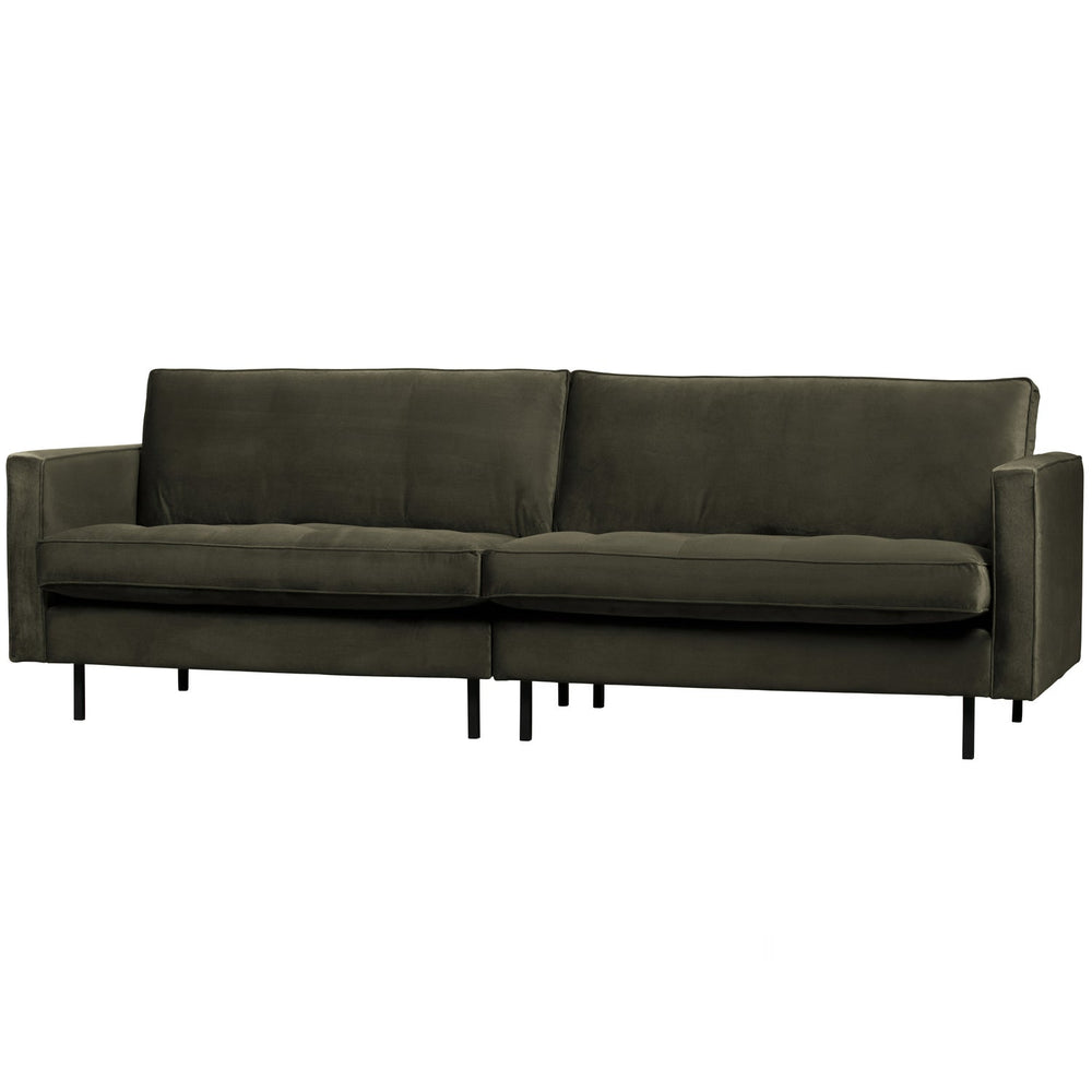 Klasikinė sofa RODEO, 3 vietos, veliūro audinys, tamsiai žalia