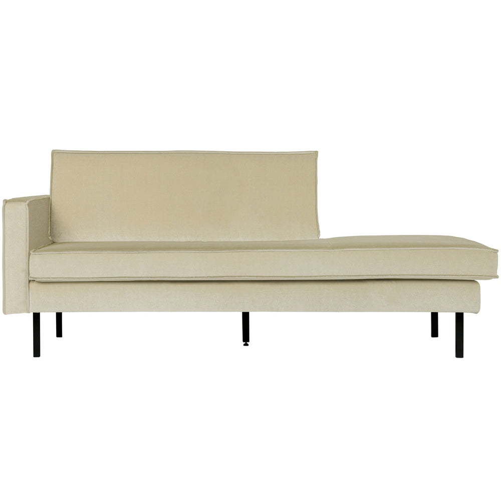 RODEO chaise longue, left, velvet fabric, pistachio color