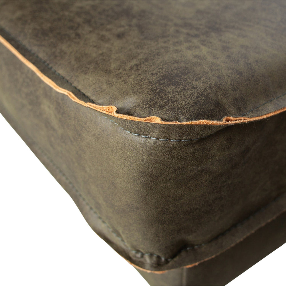 Chaise longue RODEO, right, eco leather, khaki colour