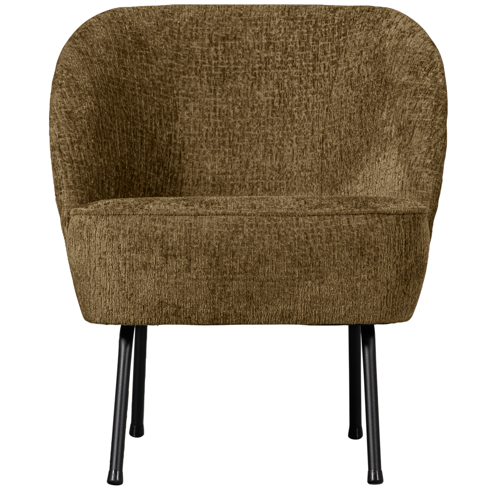 VOGUE Armchair, textured velour, brass color