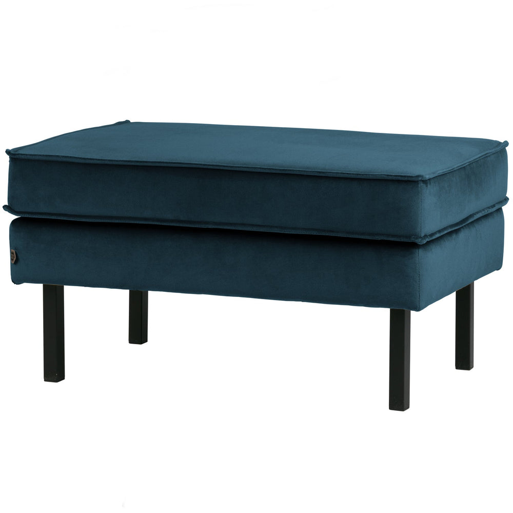 Bar stool RODEO, velour, blue