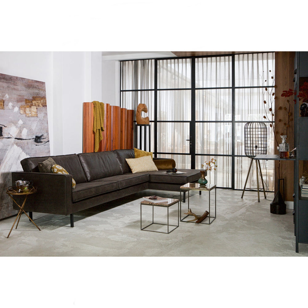 Corner sofa RODEO, right, eco-leather, black