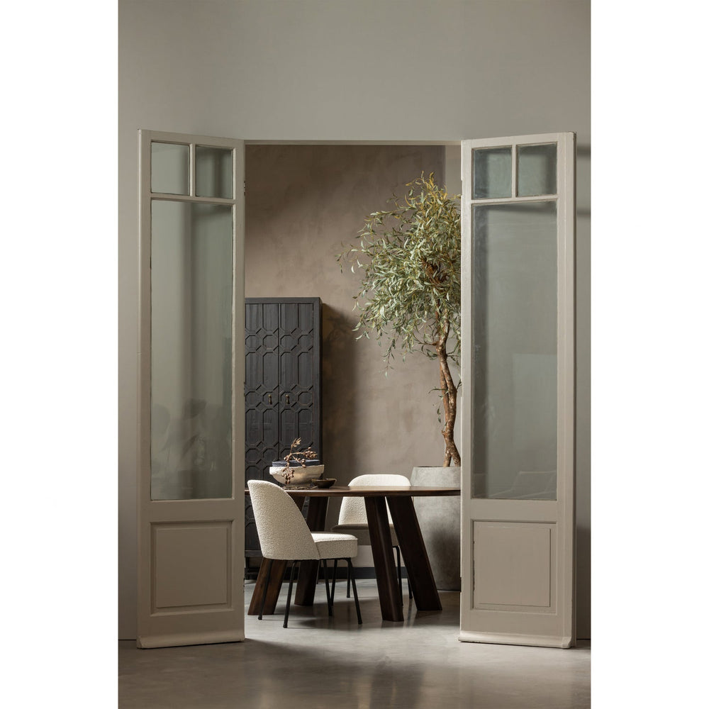 Dining chair VOGUE, bouclé fabric, natural color