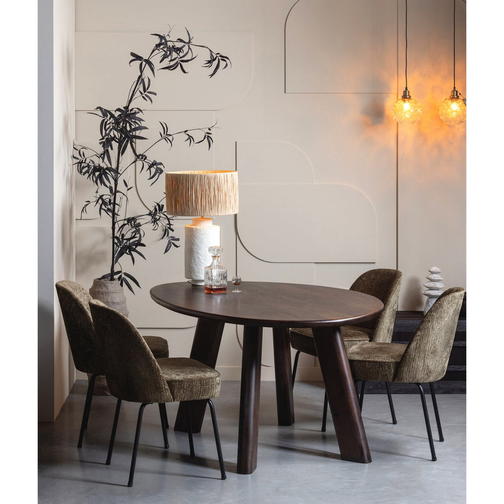 Dining chair VOGUE, structural velour, bonsai green