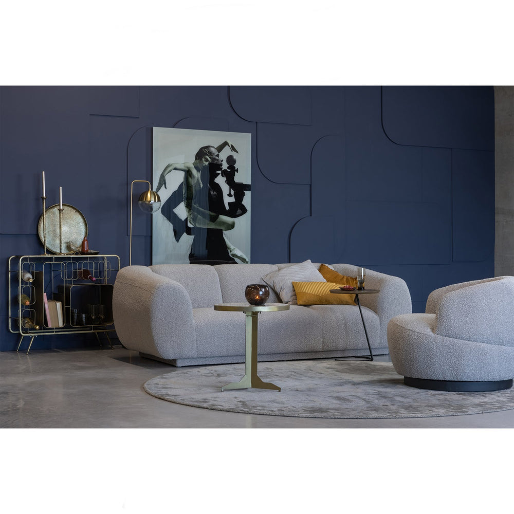 Swivel armchair WOOLLY, natural mixed