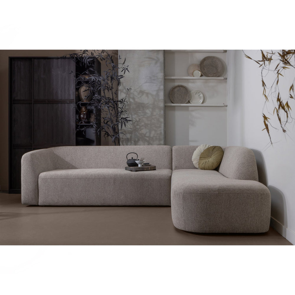 Corner SLOPING, right, velour, natural mélange