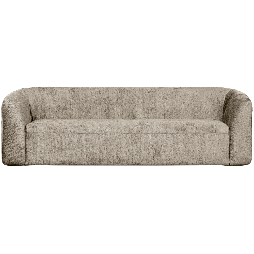 Three-seater SLOPING, textured velvet, wheat color