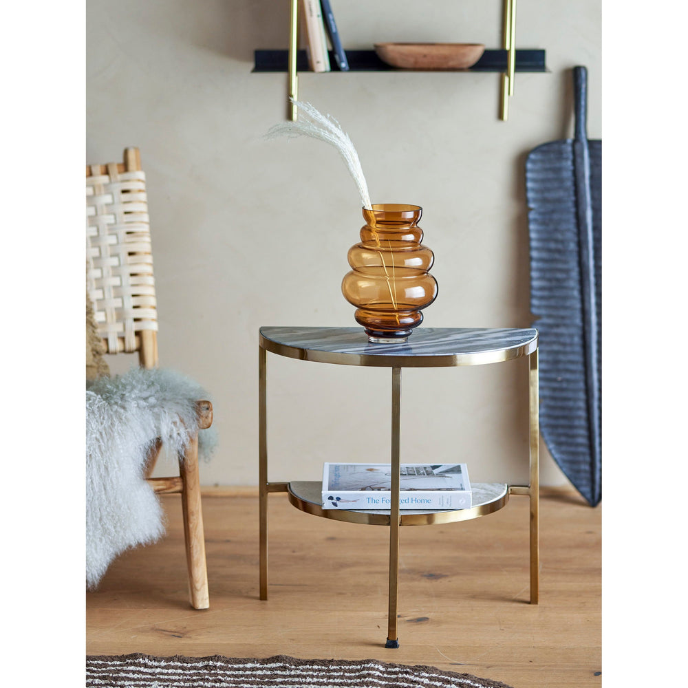 Šoninis staliukas CLINTON, pilka spalva, marmuras