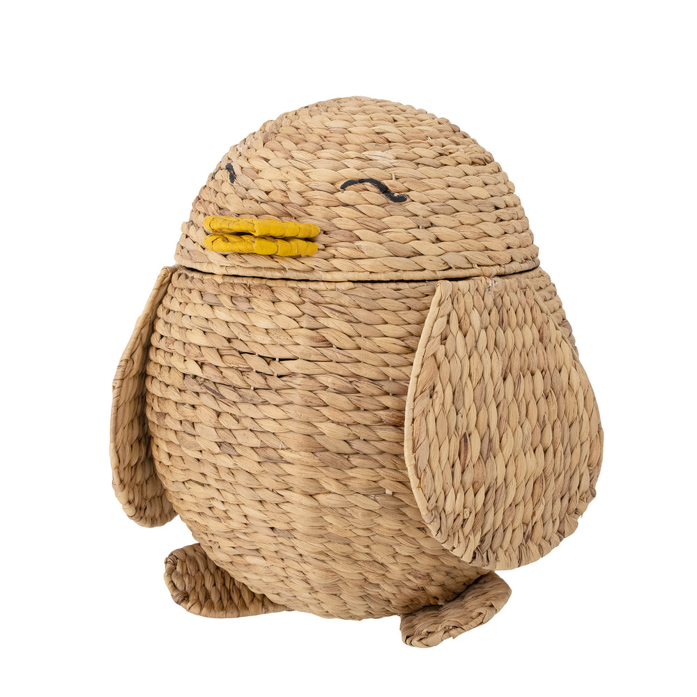 Žaislų krepšys PINGO su dangčiu, natūrali, vandens hiacinta