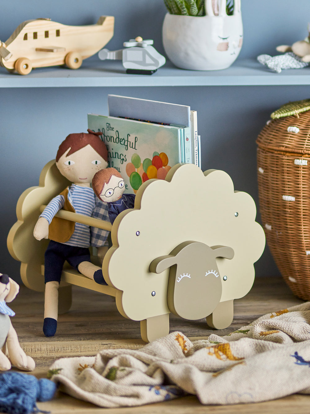 Vaikiška knygų lentyna DOLLY, žalia spalva