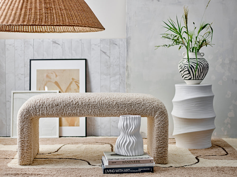 Suoliukas BOBBIE, natūralaus atspalvio, bouclé audinys