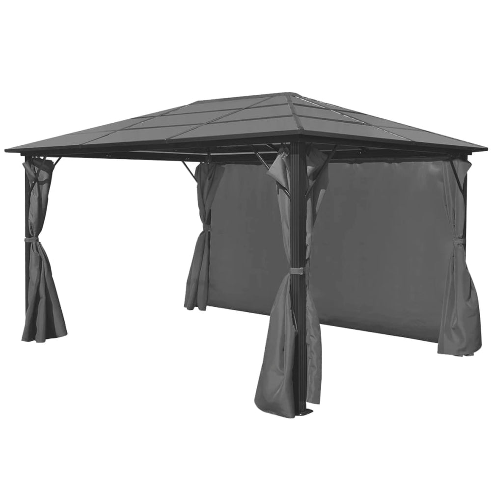 Gazebo with curtains QUEST, anthracite, 400x300cm