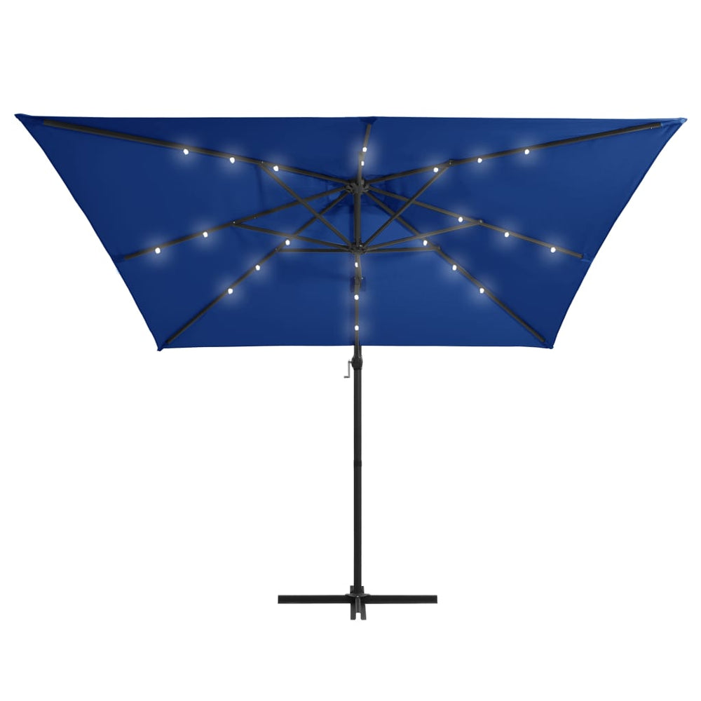 Gembinis LED sodo skėtis BARCLAY, mėlyna, 250x250x247cm