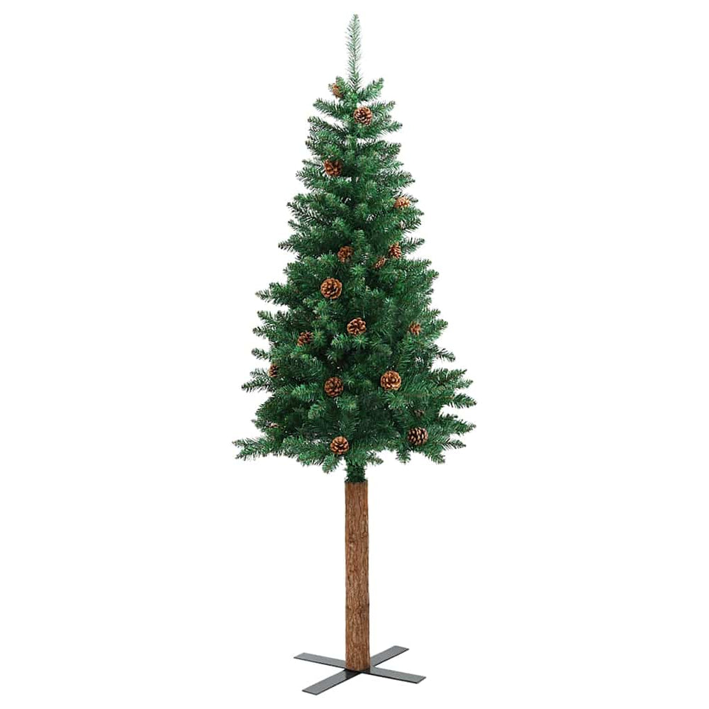 Christmas tree SHINE MEADOW, with cones, green, 210cm. and wood