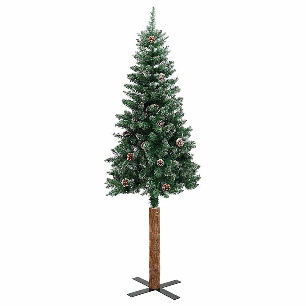 Christmas tree SHINE MEADOW, with real wood and white snow, green, 150cm.