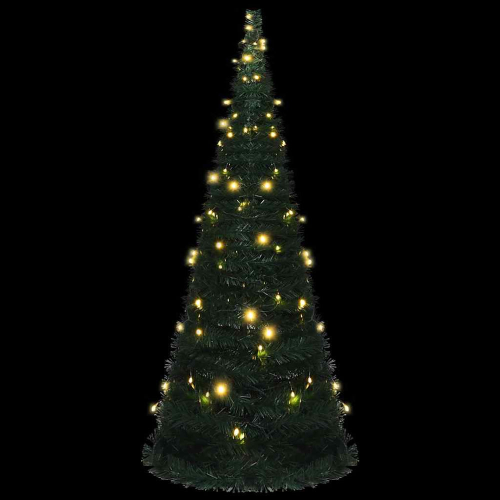 Pop-up pre-lit artificial Christmas tree, SHINE PINE, green, 210cm.