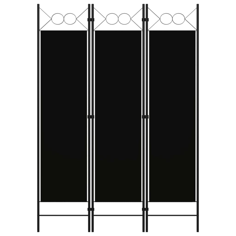 Kambario pertvara, 3 dalių, juodos spalvos, 120x180cm
