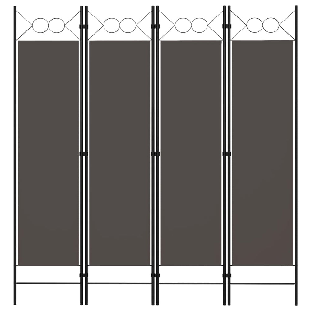 Kambario pertvara, 4 dalių, antracito spalvos, 160x180cm