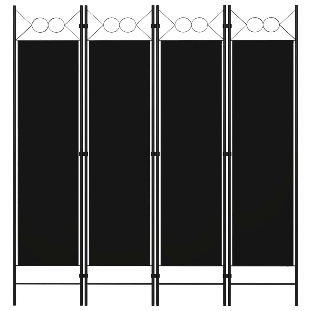 Kambario pertvara, 4 dalių, juodos spalvos, 160x180cm
