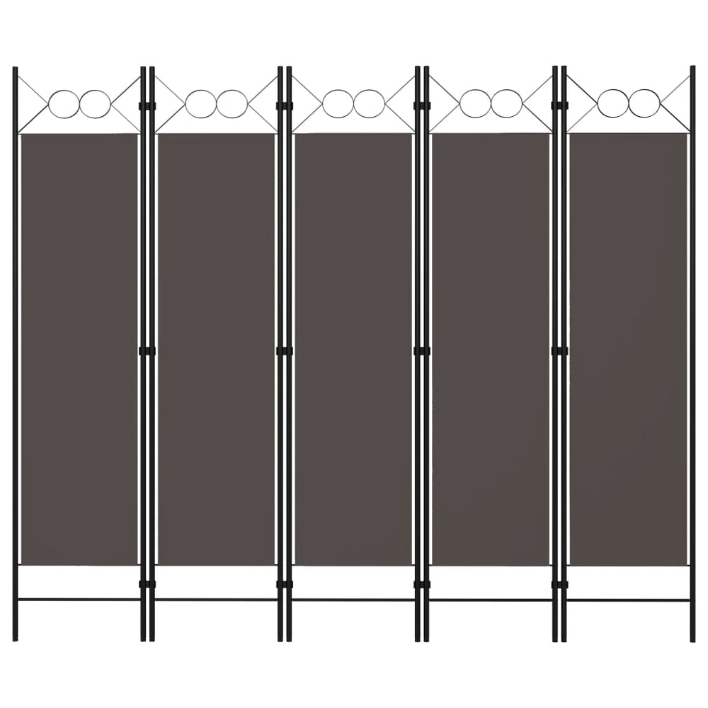 Kambario pertvara, 5 dalių, antracito spalvos, 200x180cm