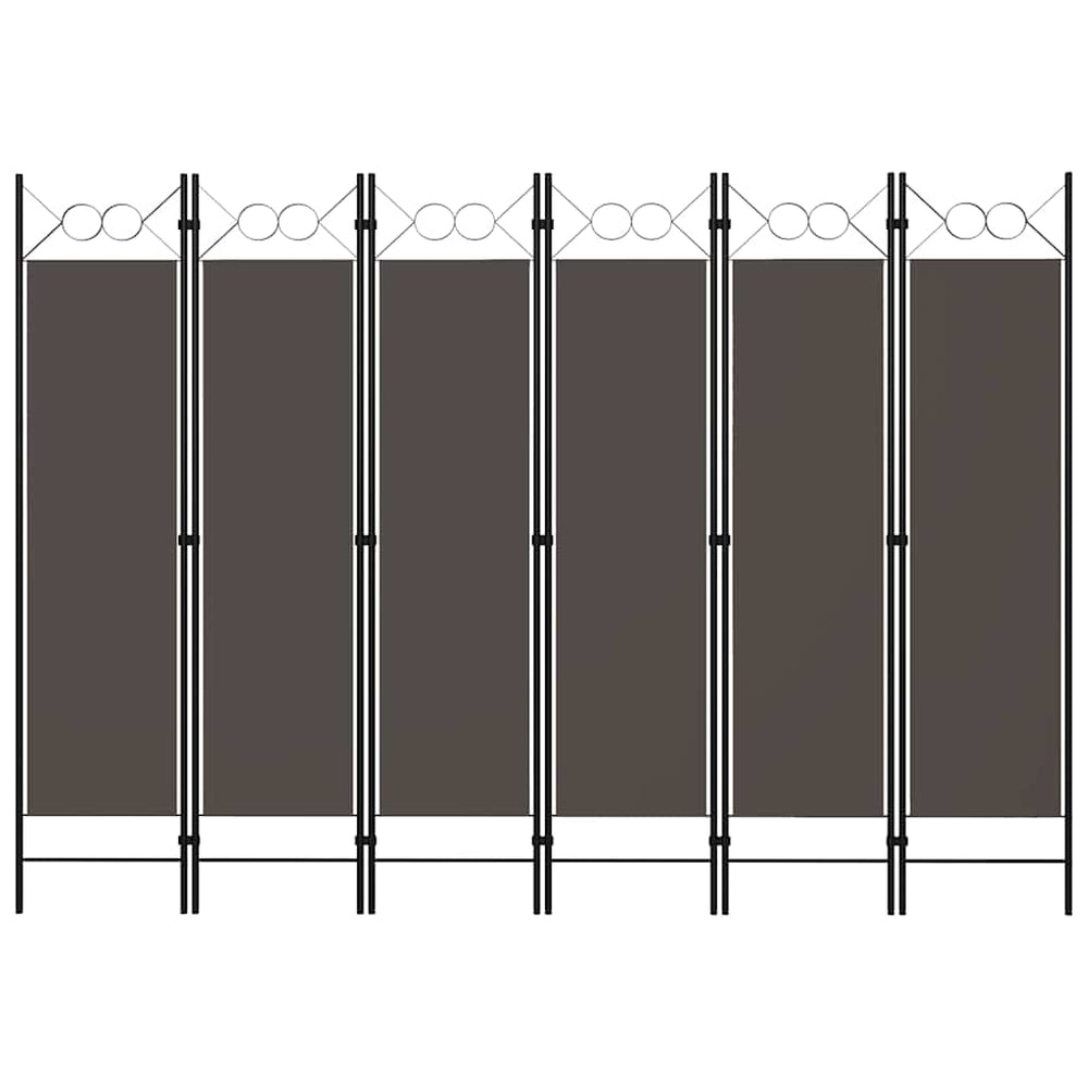 Kambario pertvara, 6 dalių, antracito spalvos, 240x180cm