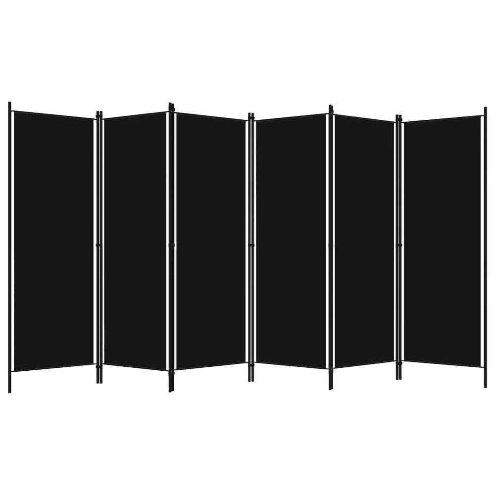 Istabas sadalītājs, 6 daļas, melns, 300x180cm