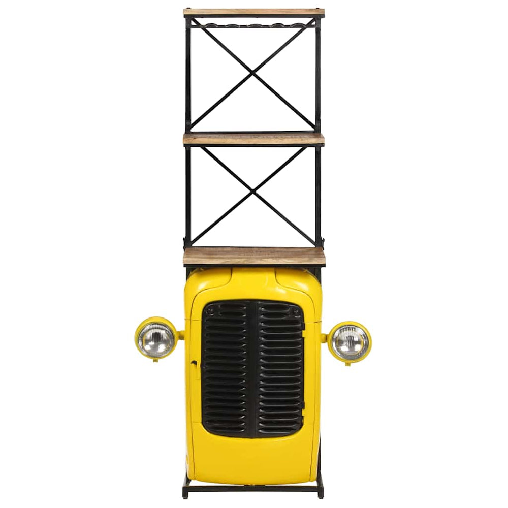 Wine cabinet, yellow, 49x31x172cm, solid mango wood